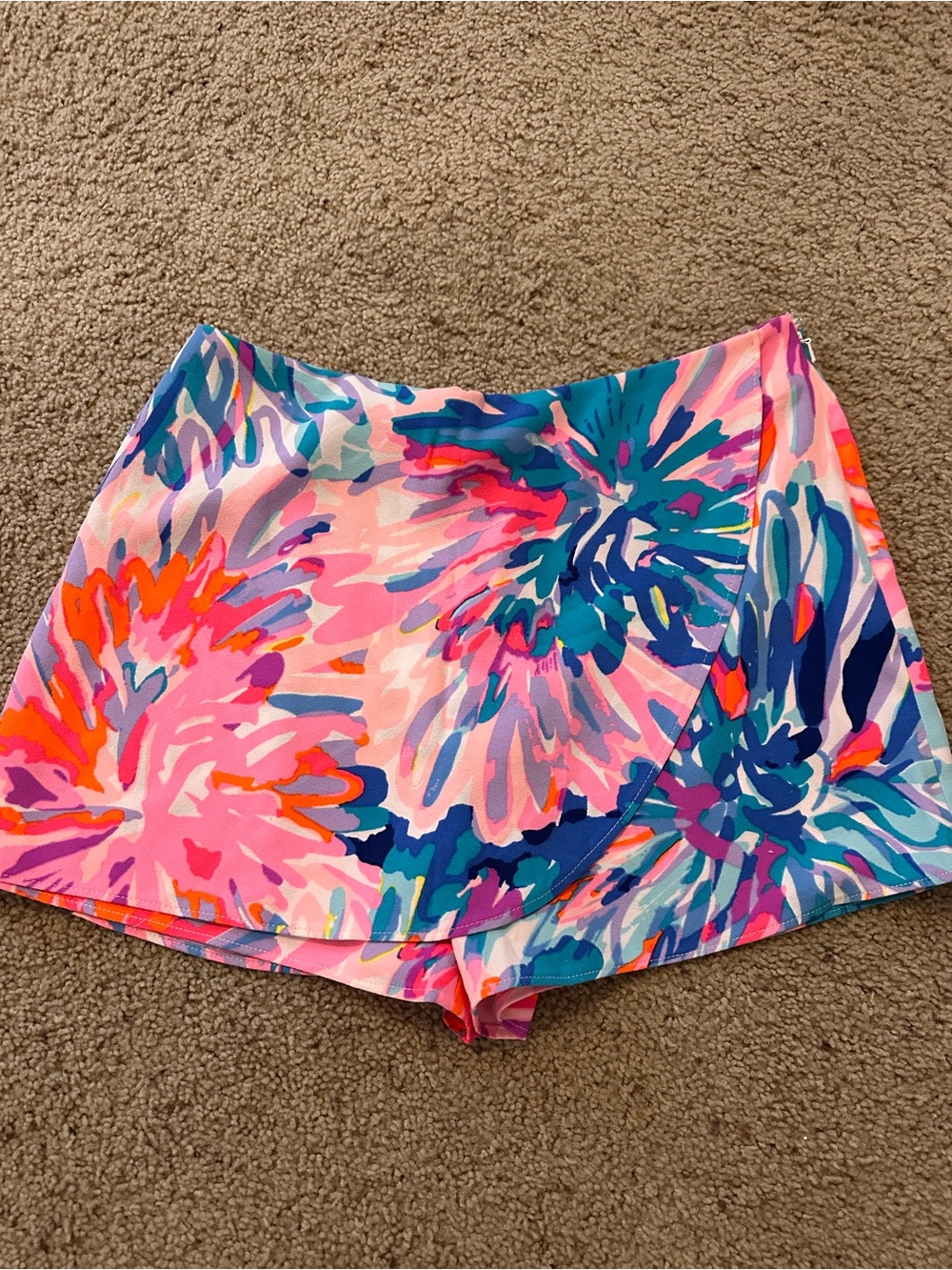 Lilly Pulitzer Bright Floral Wrap Skort - Pink, Blue, Orange